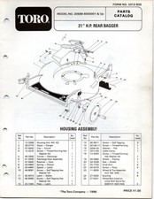 Toro Lawn Mower Model 20588 Serial 6000001 And Up Parts Catalog 1986 Schematics