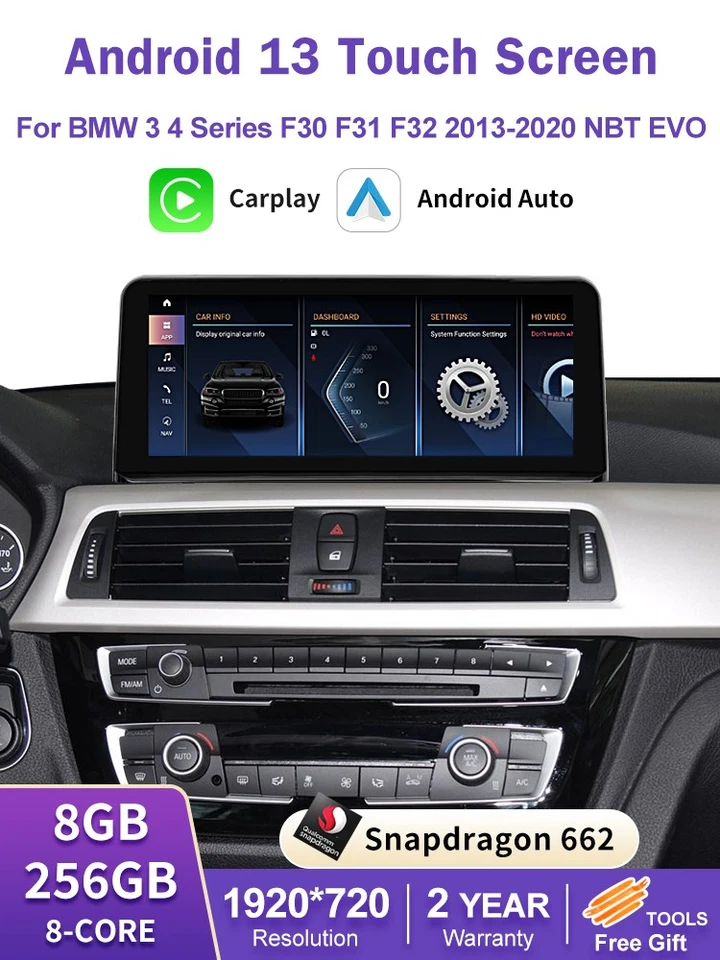 Wireless Carplay Android 13 Touch Screen Multimedia For BMW F30 F31 F32 F33 F80 - Image 2 of 4