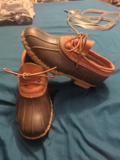 LL Bean Boots Low Duck Moc Made in Maine USA Rain Mud Muck Women's 6.5