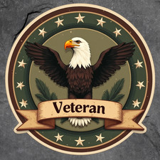 Veteran sticker vinyl decal bald eagle patriotic stars American pride design