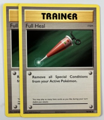 Pokemon Full Heal 78/108 (2X) XY Evolutions Trainer Item TCG 2016 English NM