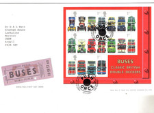 2001 BRITISH BUSES - COVENT GARDEN H/S MINI-SHEET FDC FROM COLLECTION A4