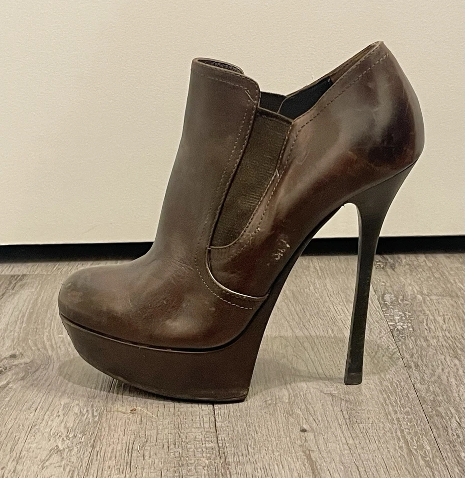 Gianmarco Lorenzi Mujer Cuero Marrón Tacón Alto Botas Plataforma 36.5 Foto 2 de 4