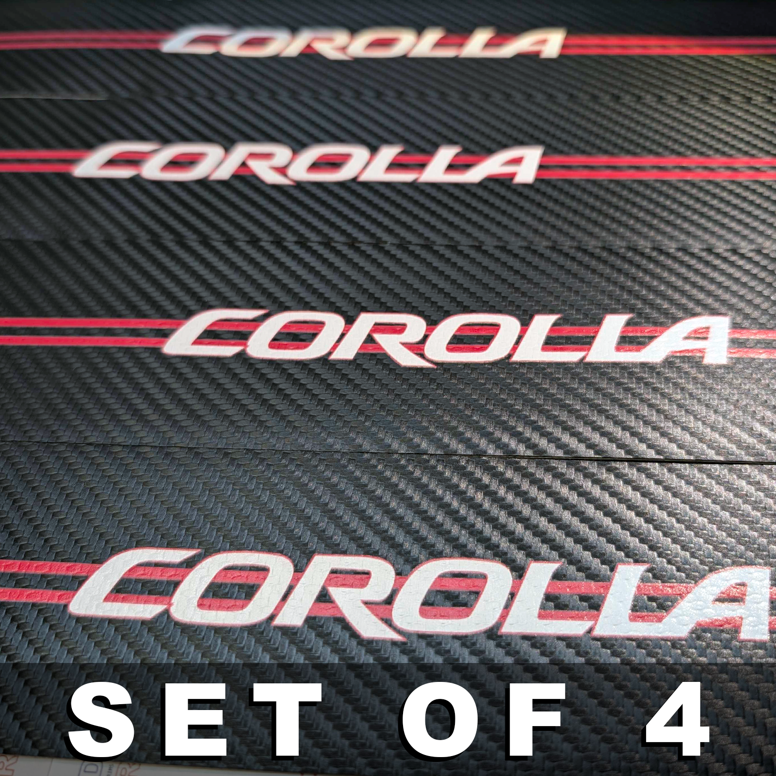 4Pcs Car Threshold Strip Door Plate Sill Scuff Cover Stickers for COROLLA