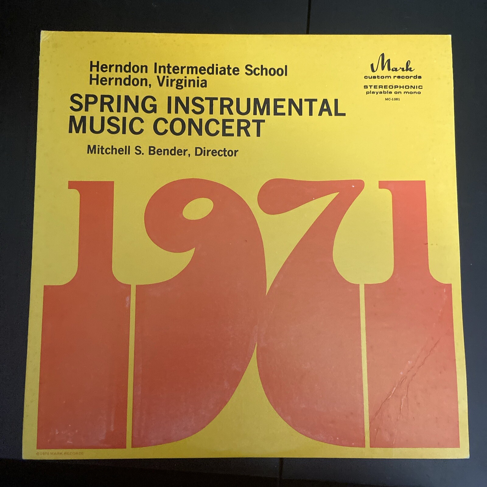 Herndon Intermediate School Spring Instrumental Concert Vinyl Lp 1971 Vinyl