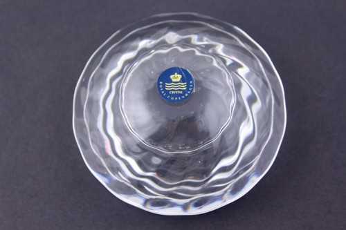 ROYAL COPENHAGEN CRYSTAL GLASS VOTIVE CANDLE HOLDER CLEAR SWIRL - Picture 3 of 5