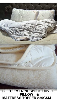 Set Of Merino Wool Cotbed Duvet Quilt 8tog Pillow Mattress