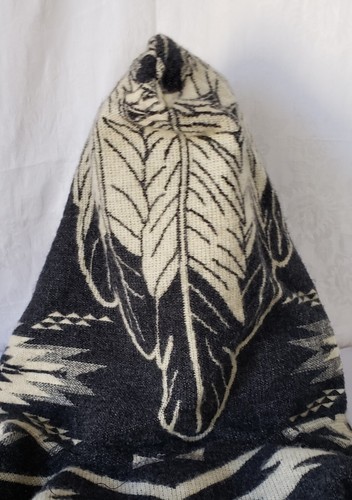Native Craft Alpaca Wool Blend Poncho Unisex, Native Imagery Large NWOT See Pic - Picture 4 of 10