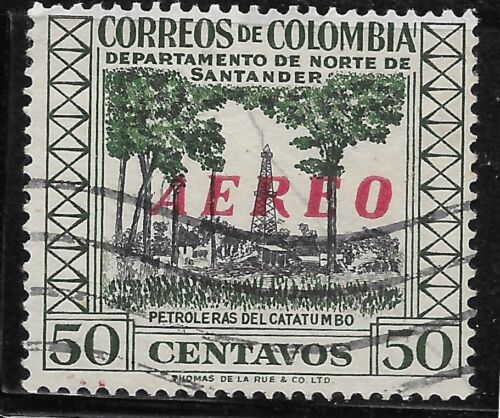 1958 Colombia Dep.Santander Oil Petroleum Exploration  AIR MAIL SC#C312 Used - Picture 1 of 2
