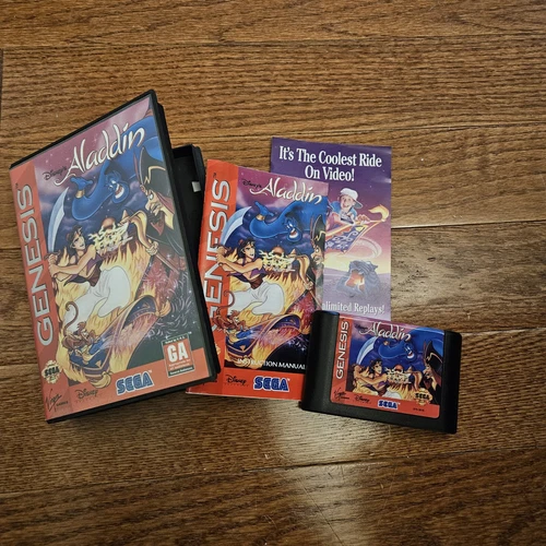 Sega Genesis Aladdin 1993 Complete CIB with Manual, Disney Super Clean