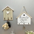 Wall Mounted Key Holder with 3 Hooks Wooden Room Key Rack Hanging Clothes Hook