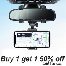 Universal 360 Rotation Car Rear View Mirror Mount Stand GPS Cell Phone Holder US