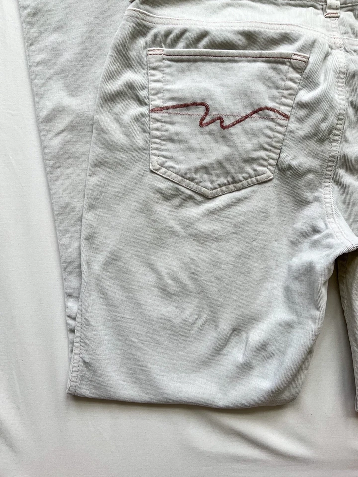 Pantalones de pana de tiro bajo crema asfalto azul Y2K Foto 4 de 4