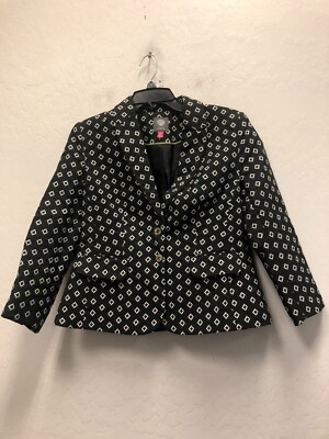 VINCE CAMUTO Women's Black Patterned Blazers SIZE 8P