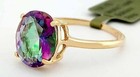 LAB CREATED  3.42 Cts MYSTIC TOPAZ RING 10K YELLOW GOLD - New With Tag — photo 5