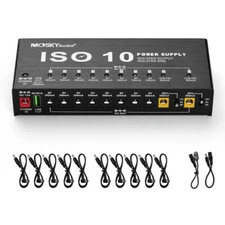 MOSKY ISO10 Effect Pedal Power Supply DC Outputs 5V USB Output for 9V 12V 18V US