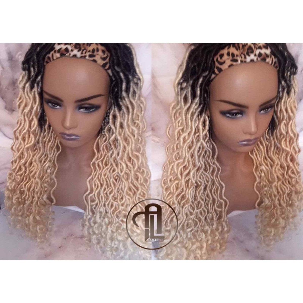 Headband Wig Blonde 613 Platinum Goddess Faux Locs Gypsy Bohemian Boho Dread Wig Amazon.com : 613 Goddess Locs Crochet Hair,5 Packs 14 Inch  main image 3