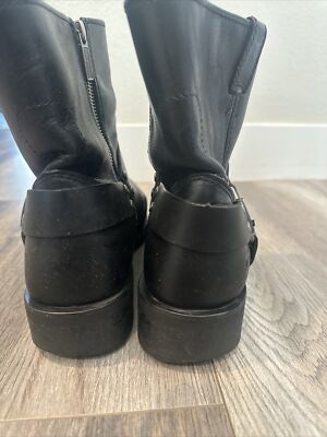 Mens Harley-Davidson El Paso Riding Boots Black Leather Harness