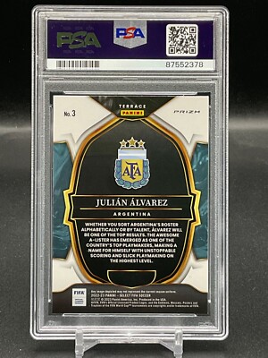 2022-23 Select FIFA Soccer Red Parallel #3 Julian Alvarez Rookie
