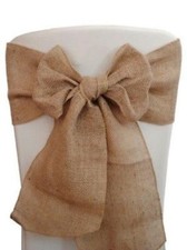 100 Burlap Chair Sashes 6"x108" Wedding Event Parties Shows 100 Natural Jute
