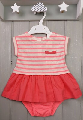 Baby Mädchen Kleidung GAP T-Shirt Kleid & Hose/Schlüpfer Outfit 0-3 Monate neu mit Etikett
