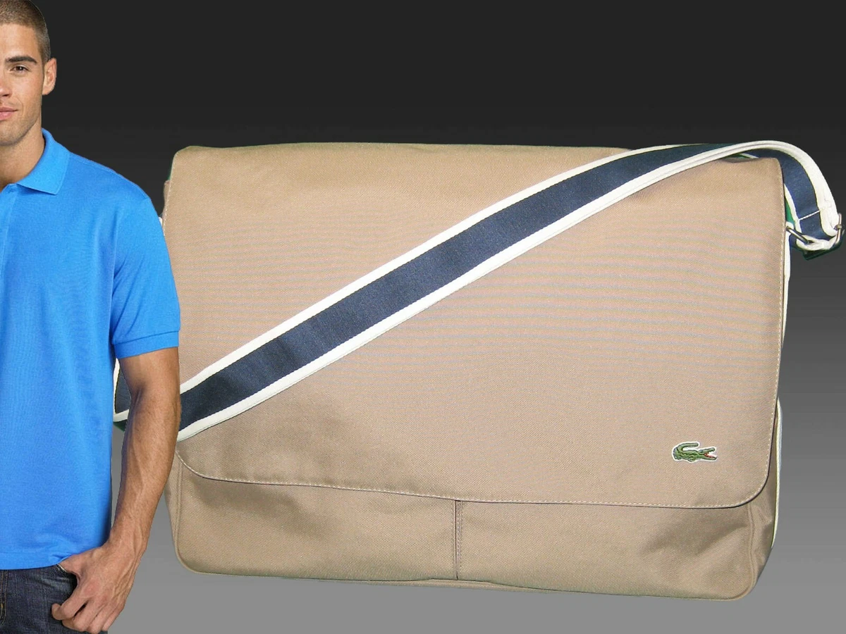 New Vintage LACOSTE L71 XL MESSENGER BAG Casual 23 Dark Beige eBay