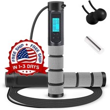 Cuerda de saltar de entrenamiento con mango ponderado digital para adultos NUEVO
