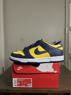 Nike Dunk Low GS Michigan 2021 CW1590-700 Size 6.5Y DS