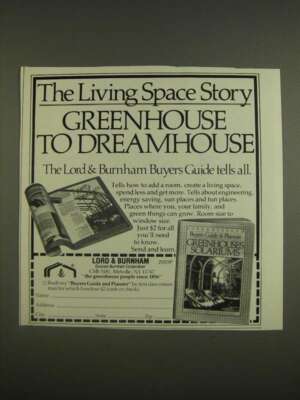 1985 Lord & Burnham Greenhouses Ad - The living space story