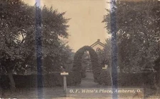 AMHERST Ohio RPPC postcard Lorain County O F Witte's place arbor bush residence