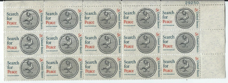 Lot of 3 Five Cent Stamp Blocks Peace 6th Philotelic Exibition Women's Club's - Image 2 of 4