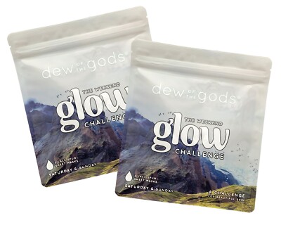 Dew of the Gods Weekend Glow Challenge, Two Lace-Spun Facial Sheet Masks, 2-Pack