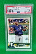 2018 TOPPS HOLIDAY FERNANDO TATIS JR. BOWMAN #THFTJ PSA 9 MINT PADRES