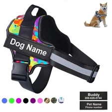 Personalized Dog Harness NO PULL Reflective Adjustable ID custom Dog Harness