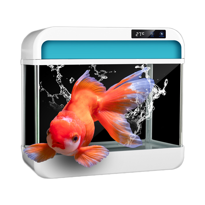 Large 26L Glass Fish Tank Aquarium Colorful Touch LED Fish Aquarium