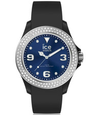 Ice-Watch Ice Star Crystals Bezel Black Silicone Strap Ladies Watch 017237