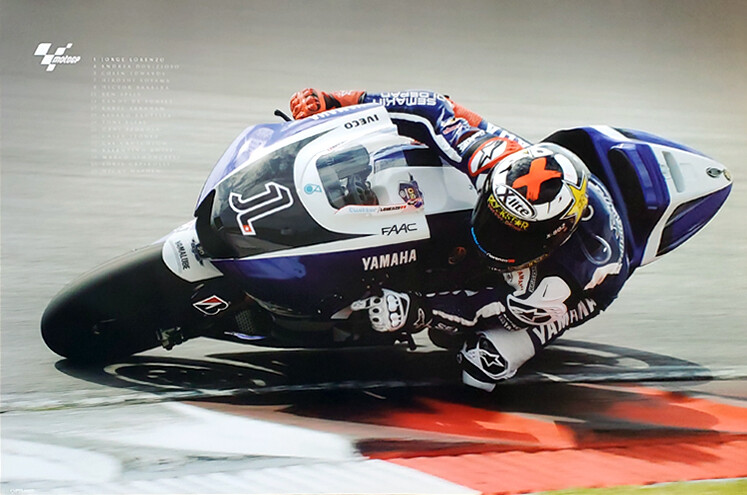 X-lite Jorge Lorenzo 2010 MotoGP　ポスター Jorge Lorenzo DEEP LEAN MotoGP Yamaha #1 Motorcycle Racing Classic