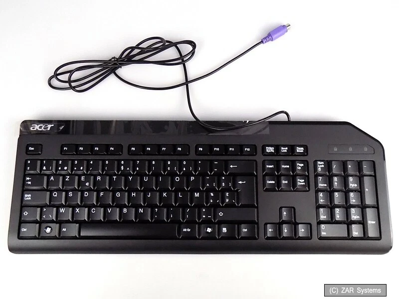 Acer SK-9620 PS2 PS/2 AZERTY Belgian Keyboard tastiera belga nera, NUOVO