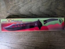 Tac Xtreme 12" Black Blade Green & Black Handle w/ Sheath TX-078GB