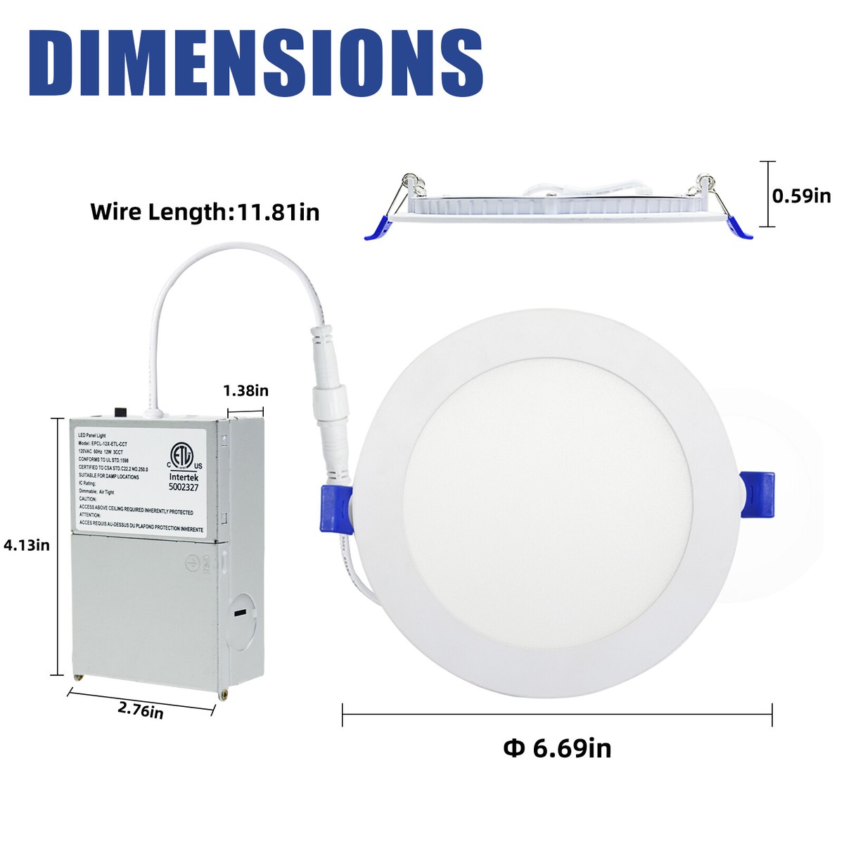 6 inch led recessed lighting with J-Box, Dimmable Slim Recessed