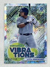 Jasson Dominguez 2022 Bowman Chrome Virtuosic Vibrations Atomic Refractor /150