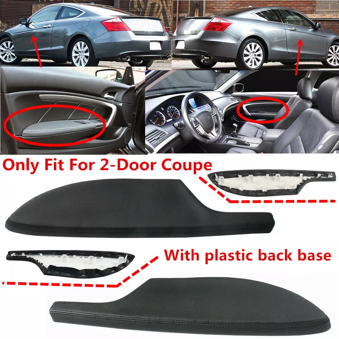 Fit For 2008 2012 Honda Accord Coupe Left Right Door Panel Armrest