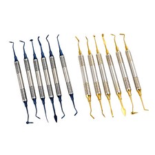 6Pcs/Set Dental Composite Resin Filling Instrument Spatula Titanium Plated Head