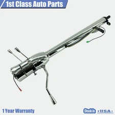 30" Auto Column Shift Tilt Steering Column Indicator W/ Wheel Adapter Chrome