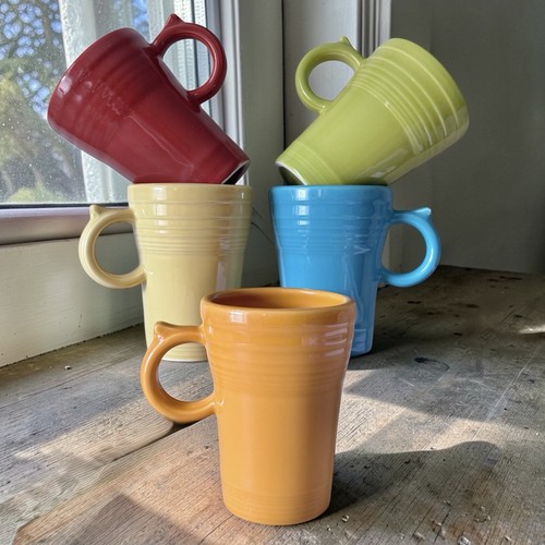 Fiestaware Latte Coffee Mug Cup Large Ring Handle Thumb Rest Homer Laughlin USA