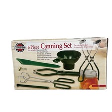 Norpro 6 Piece Canning Set Green Vinyl Coated Tools Magnetic Lid Lifter Funnel