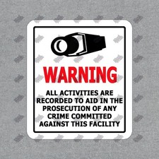 Warning Security Camera Vinyl Sticker Decal Surveillance Notice for 503688