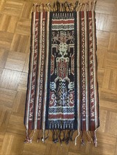 Vintage Traditional Handwoven Indonesian Sumba Ikat Textile 36 X 21 Inches