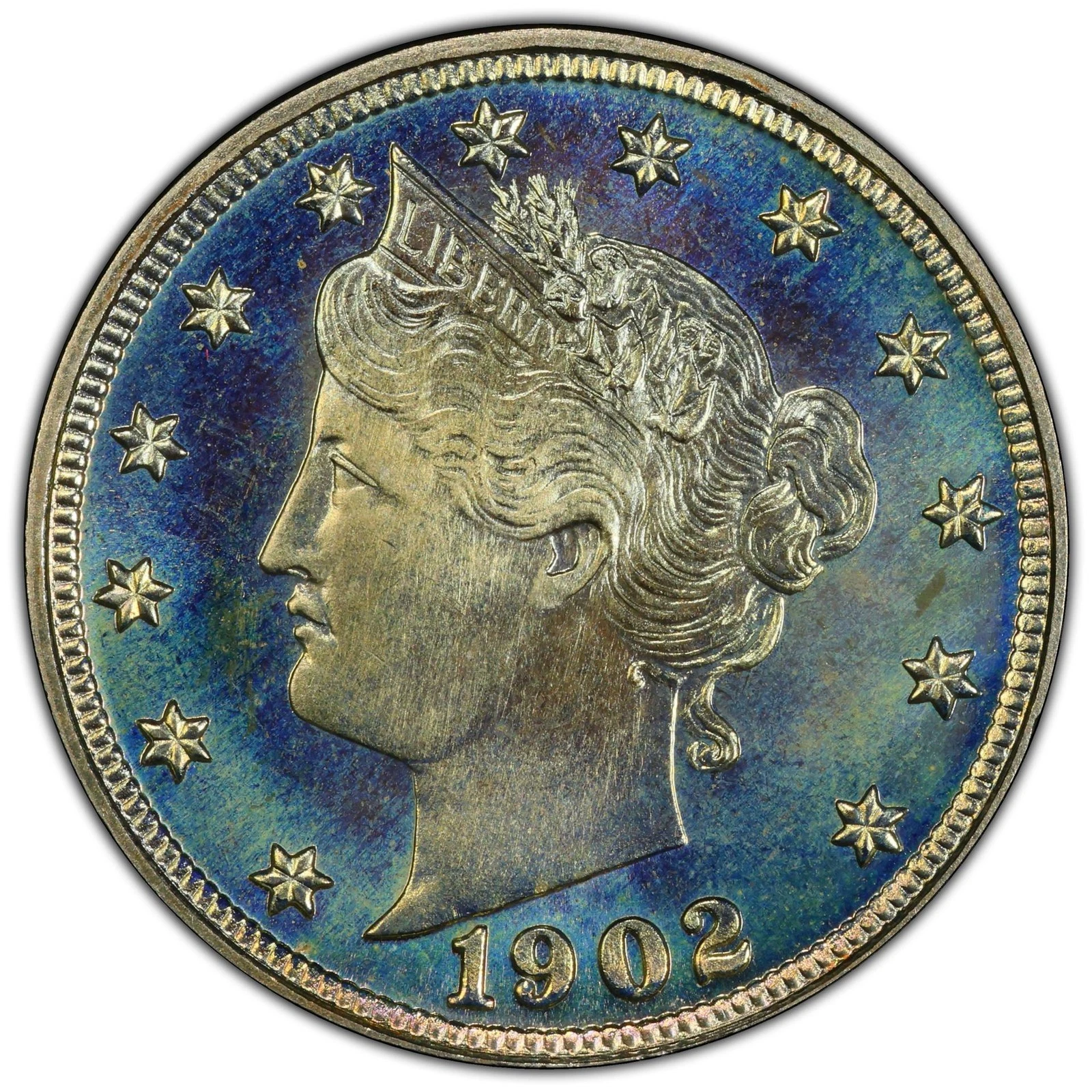 1902 5C Liberty Nickel PCGS PR68  (CAC) Top pop