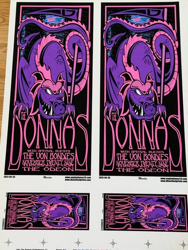 The Donnas Von Bondies Original 2 Concert Poster Handbill Mystical Dragon Ohio - Imagen 2 de 10